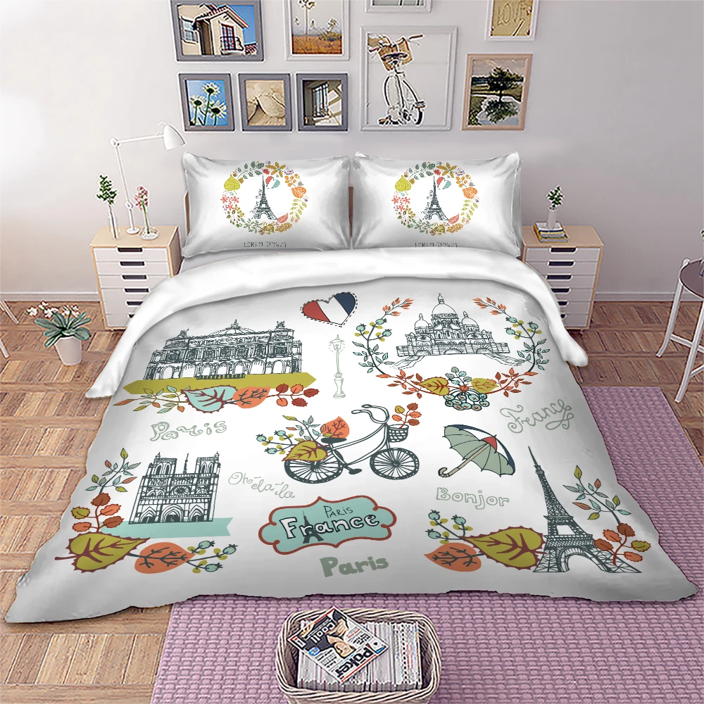 Комплект постельного белья с романтичным пододеяльником и наволочкой 3 шт. | Дом