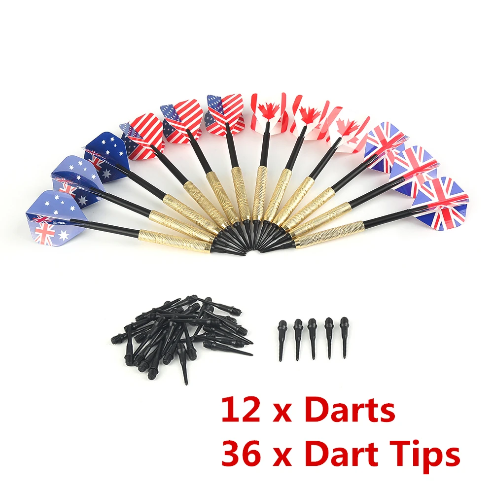 

12 Pcs Soft Tips Darts Points Needle Replacement for Electronic Dart Soft Tip Darts with 36 Extra Tips Four Kind Flights