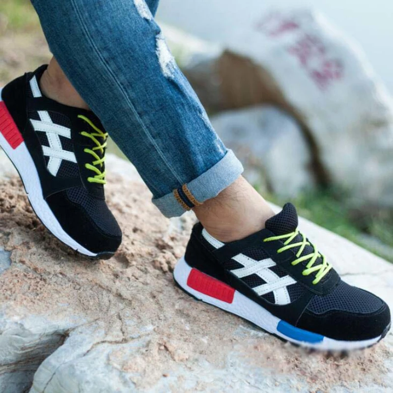 Men Women Safety Shoes Steel Toe Work Shoes Flats Casual Protective Footwear Sneaker Protect construction safety Mens work Boots safety shoes