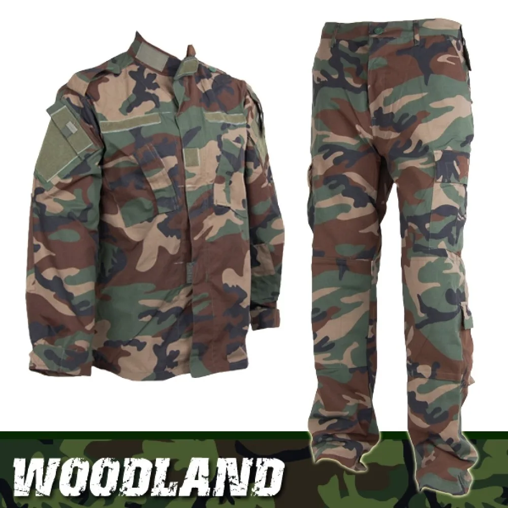 

US Army Military Tactical Uniform Combat BDU Suit Woodland Camouflage Battlefield Clothes Men Airsoft Sniper Hunting Clothing