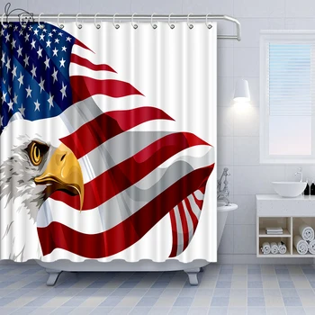 

Flag Print Psychedelic Shower Curtains Waterproof Fabric Polyester Bath Screen Hippie Home Bathroom Boho Decoration Home Decor