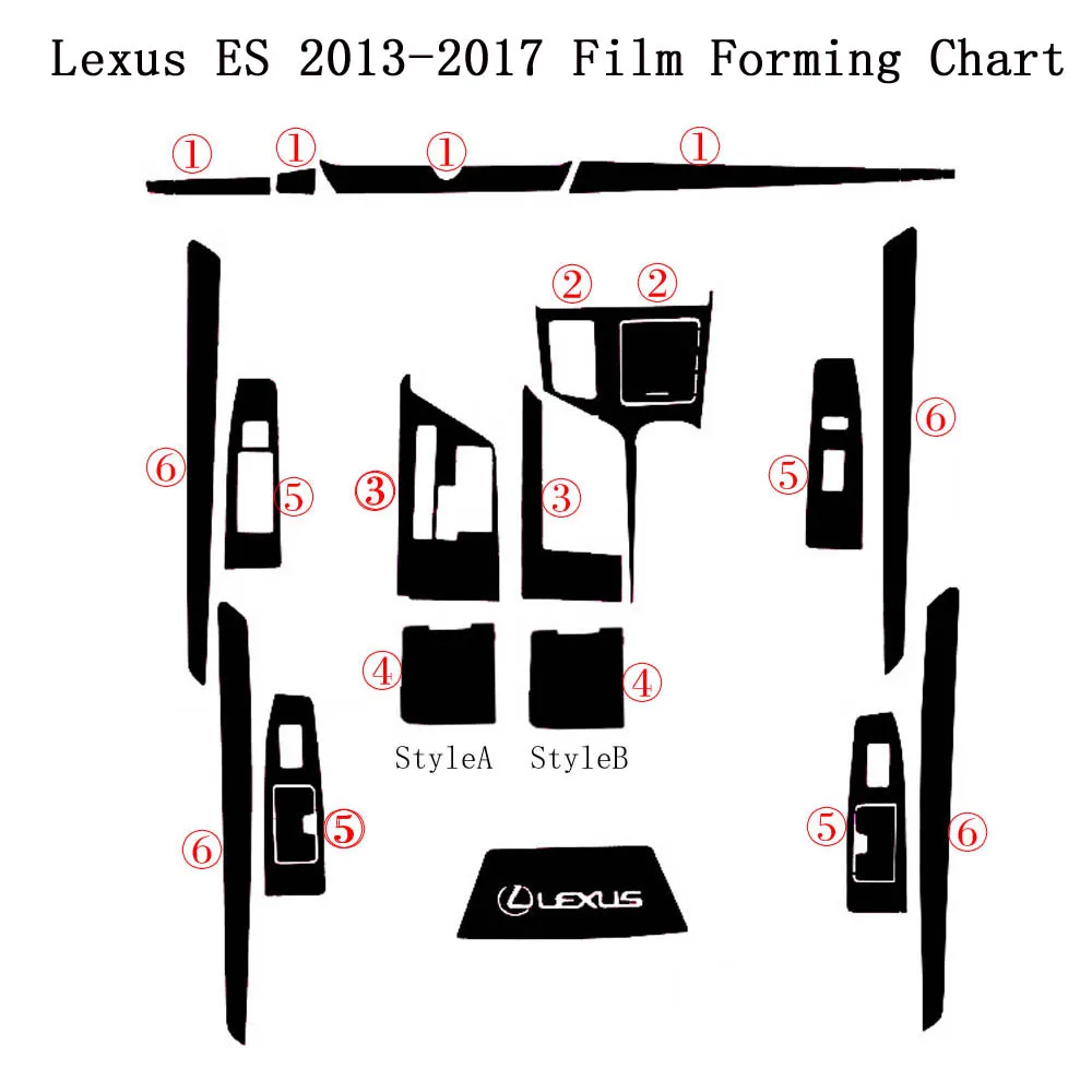 Lexus ES 2013-2017 Film Forming Chart