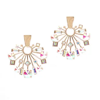 

2020 New Rainbow AB Colors Earrings Multicolor Branch Flowers Stud Earrings for Women