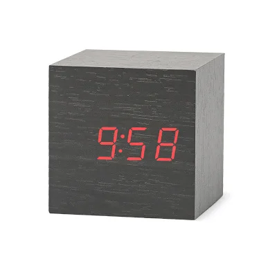 LED wooden alarm clock watch watch voice control digital wooden Despertador electronic desktop USB power clock table decoration - Цвет: A2