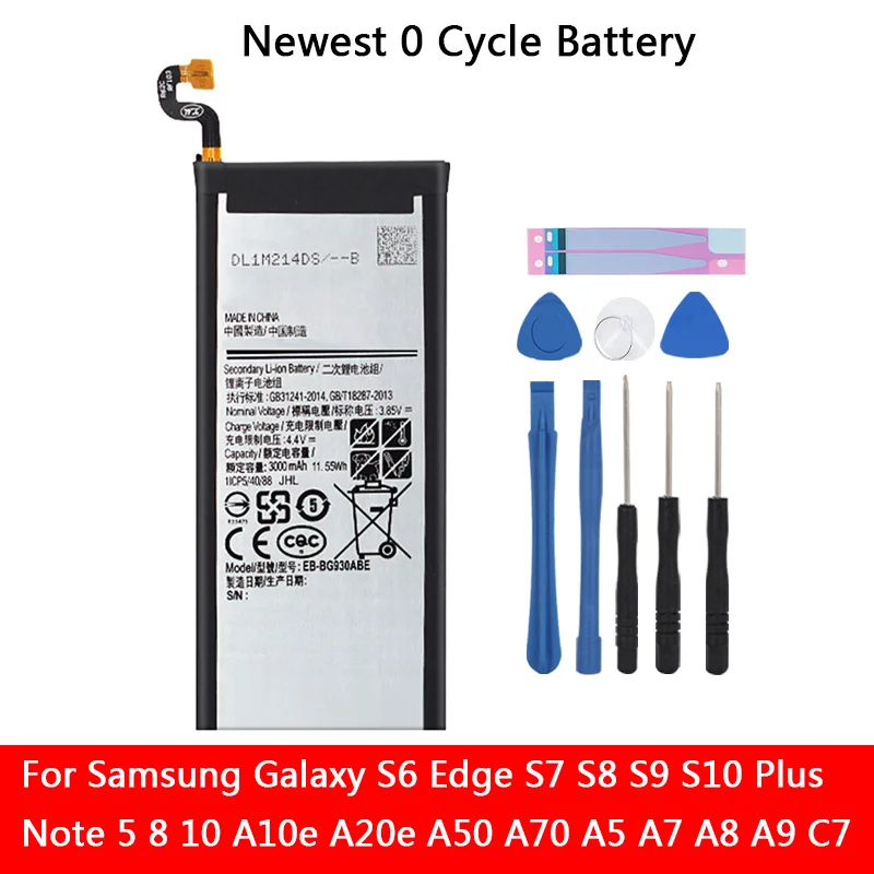 Оригинальный аккумулятор большой емкости для Samsung GALAXY S6 Edge Plus S7 S8 S9 S10 Note 5 8 10 A10e A20e
