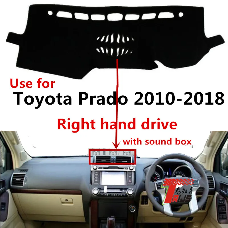 

TAIJS Factory Высококачественная классическая крышка приборной панели автомобиля из полиэстера для TOYOTA Prado2010-2018Right ручной привод с звуковой коро...