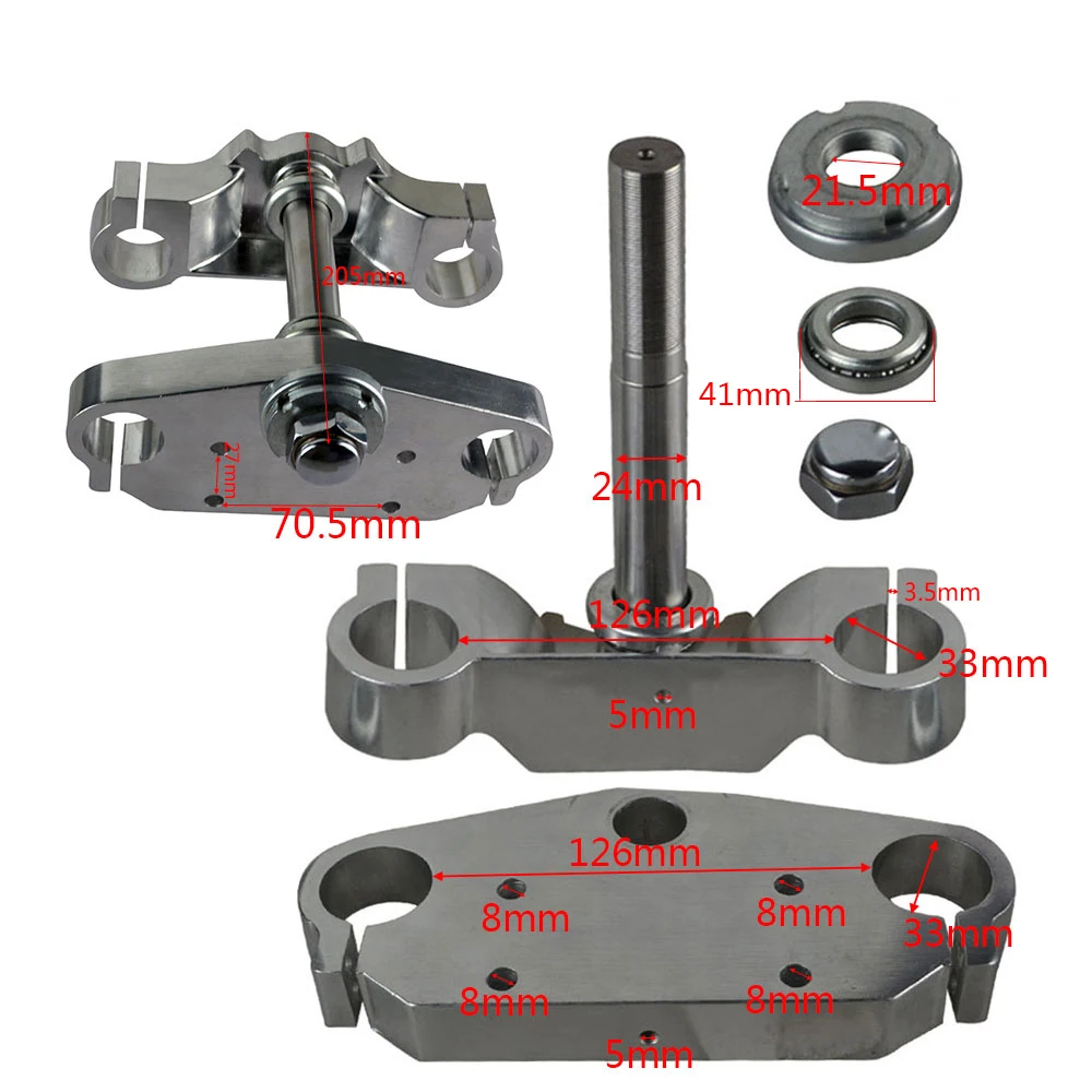 33mm Triple Tree 22mm Handle Bar Front Fork Triple Tree For Honda Apollo 50cc 110cc 125cc Dirt pit Bike Motorbike