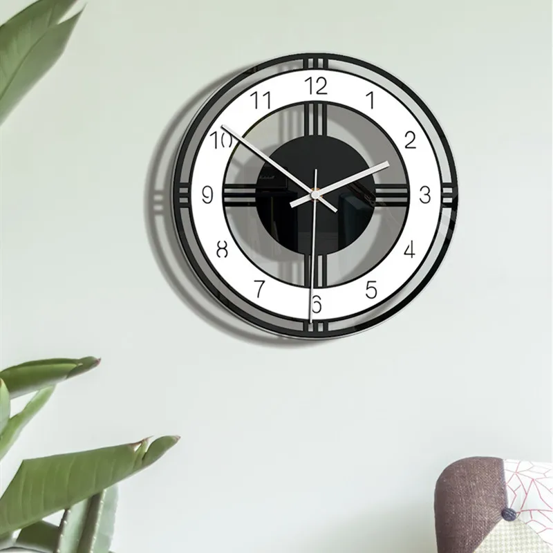 Простые Стильные настенные часы, акриловые Ретро дизайн, домашние часы, часы для гостиной, немой дом, спальня, украшение, зеркальные настенные часы