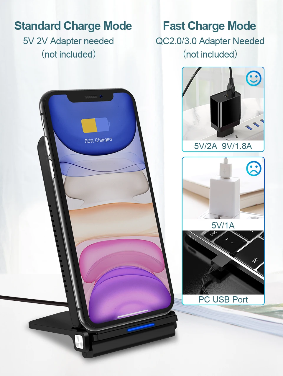 Posugear складное Беспроводное зарядное устройство настольная Быстрая зарядка держатель для мобильного телефона для iphone 11 Pro XR X 8 Plus для Samsung S9 S10