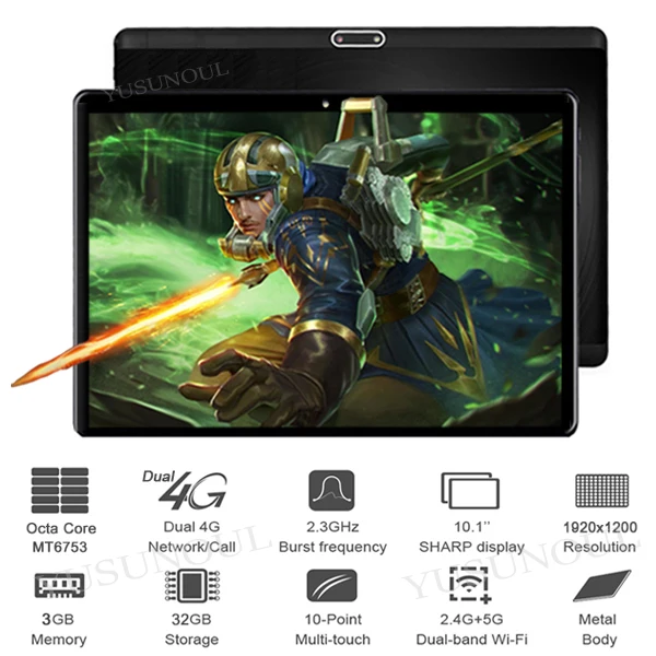 Высокая версия супер 2.5D Стекло 4G Телефонный звонок 10 дюймовый планшет MT6753 Octa Core