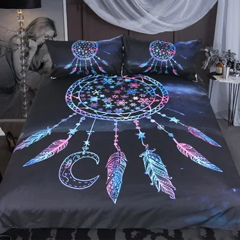 

BEST.WENSD Printed Quality Snowflake Dream Catcher Bed Linen Western Home Textiles Beddings Super King Queen Comforter Sets