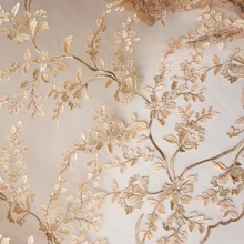 Трехмерная рельефная вышивка ткань большой позиционирования цветок мягкая Марля tissu высокого качества Кружева индивидуальные одежда лоскутное