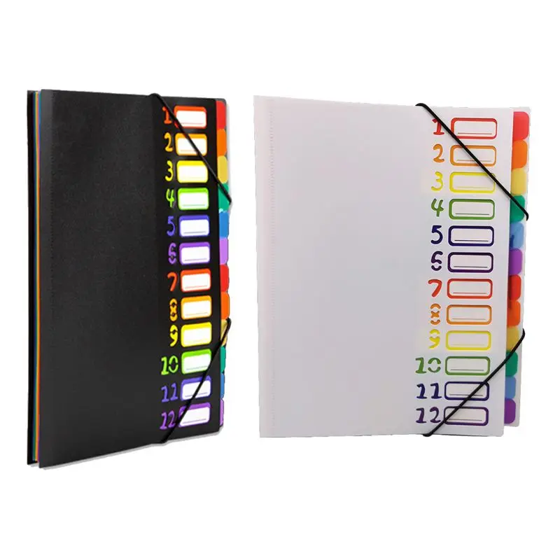 

12 In Multi-Page Classification Folder Holder Storage Bag A4 File Sorter Helper
