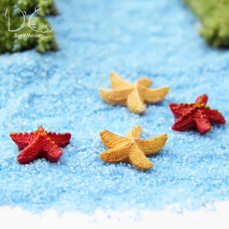 10/30/50/100pcs Yellow Starfish Miniatures Landscape Fish Tank Decoration Simulation Animal Aquatic Ornament | Дом и сад
