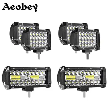 

6Pcs Set led light bar 72w 120w led work light for Truck RV ATV UTV SUV car driving light 12v 24v led bar 4x4 off road headlight