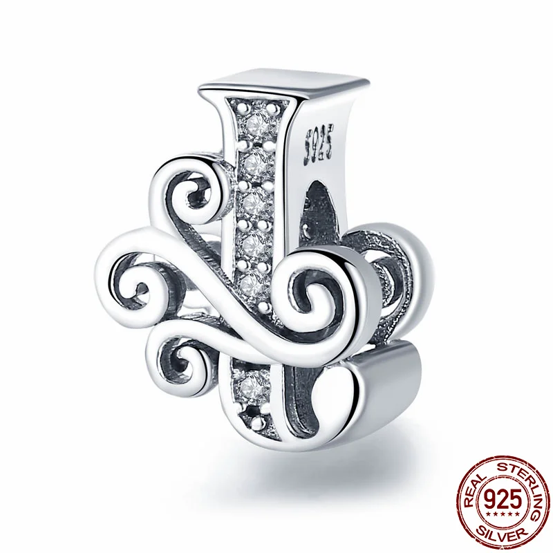 PANDACH 100% 925 пробы Серебряные буквы алфавита J Charm Bead подходят для оригинальных