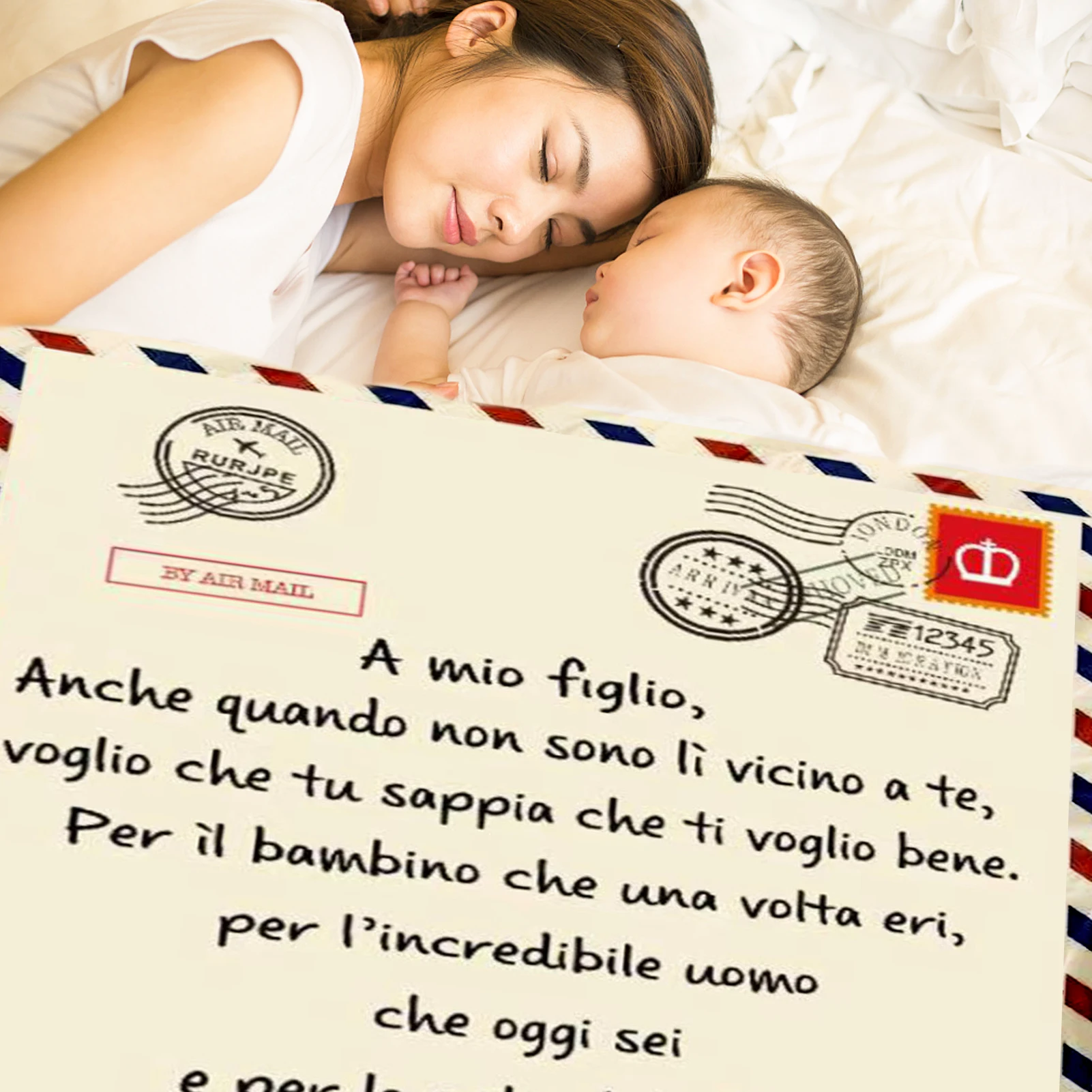 Flannel Blanket Air Mail 3D Printing Sofa Keeping Warm Children Home Textile Italian English Letter Quilt | Дом и сад