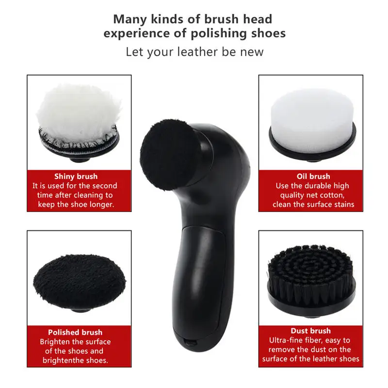 

1Set Handheld Automatic Electric Shoe Brush Shine Polisher Shoes Brushes Clean Face of Leather Shoes Polisher
