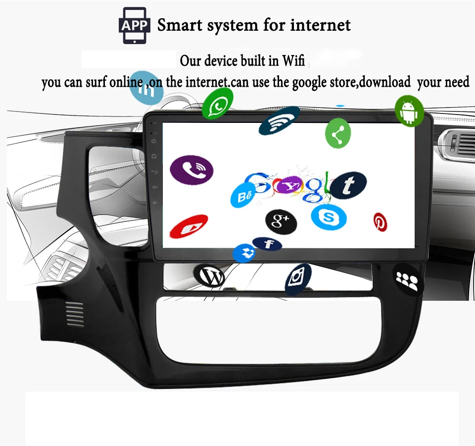 10,1 ''2 Din Android 9,1 автомобильный Радио Мультимедиа Видео Аудио плеер для Mitsubishi Outlander 2din gps навигация без dvd