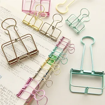 

Cute Kawaii Colorful Metal Paper Clips Binder Clip For Photo Message Ticket File Office School Supplies Clips Korean Stationery