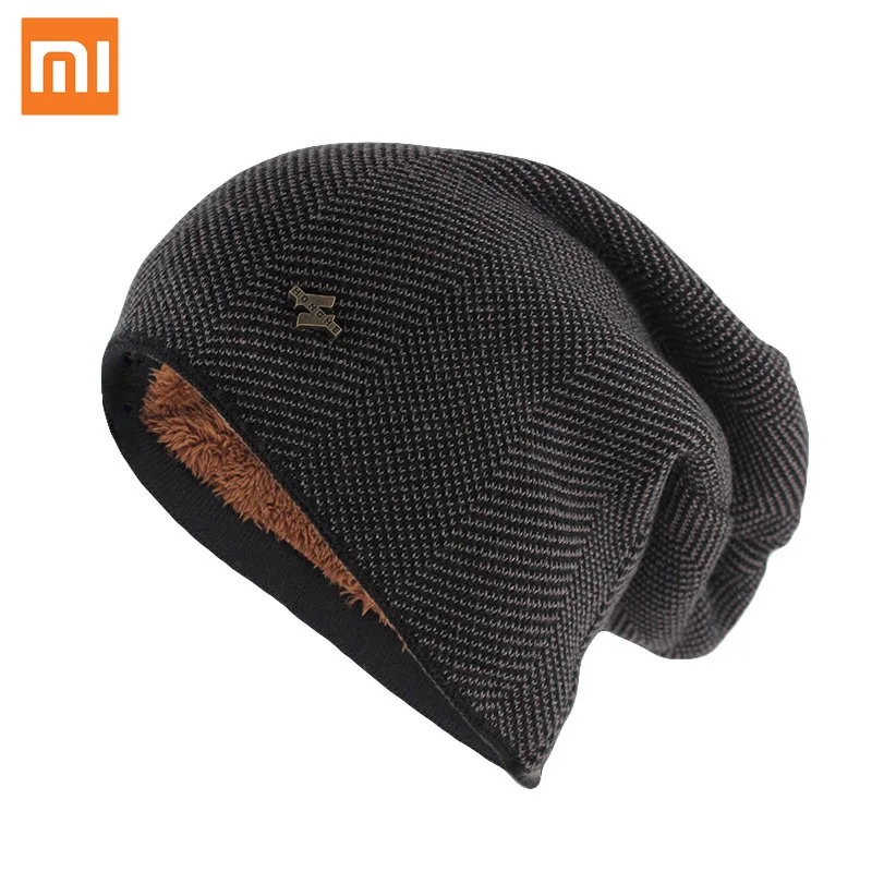 Xiaomi Mijia Inverno Quente Chapéu para Mulher Masculino Malha Casual Gorros Skullies Mais Veludo Engrossar Chapéus Ciclismo ao ar Livre Esqui Boné
