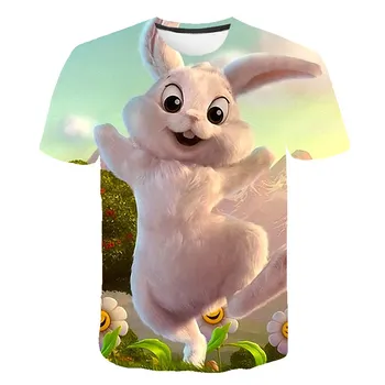 

Summer Baby Boys Cartoon Rabbit t shirt Cute Animal Print Kids T-Shirts Funny Children Girls Casual Tops O-Neck Clothes 4-14T