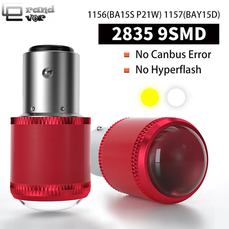 2PCS 1156 BA15S LED For Turn Signal light P21W PY21W 1157 BAY15D W21 2835 9SMD for Brake Reversing Lamp Taillight | Автомобили и