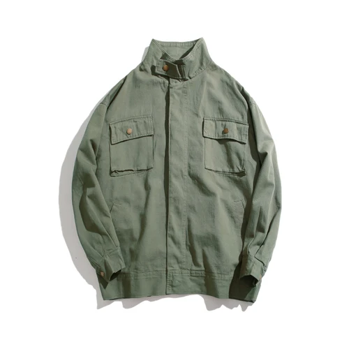 Мужская Chore рубашка куртка Карго карманы ветровка Vintagewear хлопковые топы - Цвет: Зеленый