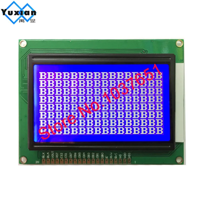 Yuxian 12864 12864A ЖК-дисплей модуль STN синий 5v Графический KS0108 WH12864A размер 93*70 мм, 1 шт