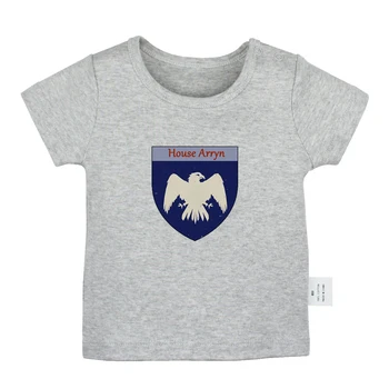 

Game of Thrones House Arryn As High as Honor Design Newborn Baby T-shirts Toddler Graphic Solid color Short sleeve Tee Tops