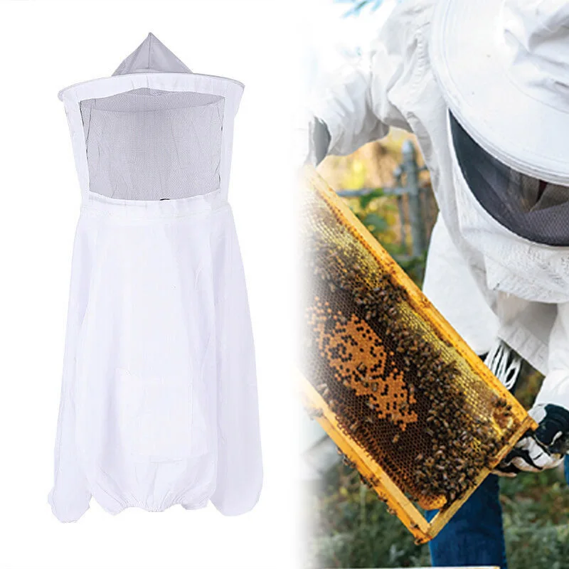 Пчеловодство костюм куртка Pull за халат с сеткой маска для пчеловодства MF - Цвет: As Shown