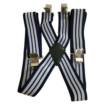

Men X Back Heavy Duty Apparel Accessory Elastic Braces Swivel Hook Adjustable Adults Solid Suspender 4 Clips