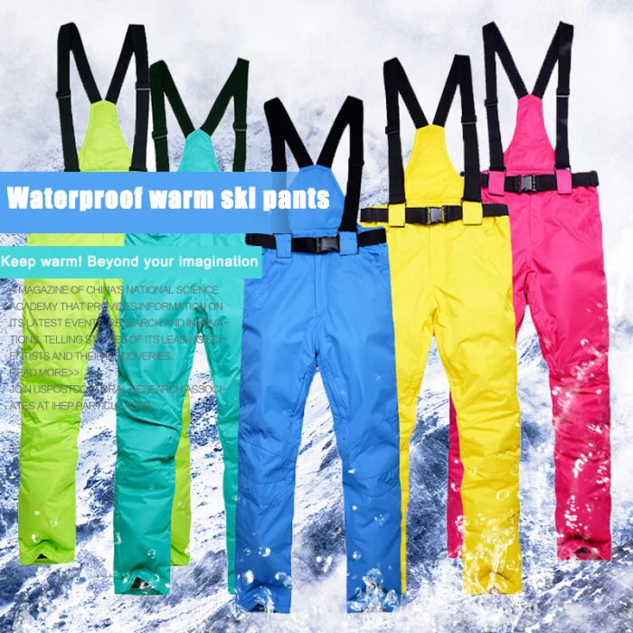 Высокое качество лыжные зимние штаны ветрозащитные теплые водонепроницаемые брюки для женщин и мужчин уличные зимние N66