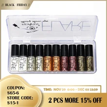 10 шт./партия, белое золото, блестящие тени для век, водостойкая жидкая подводка для глаз, долговечная, водостойкая, для длительного макияжа, косметический инструмент