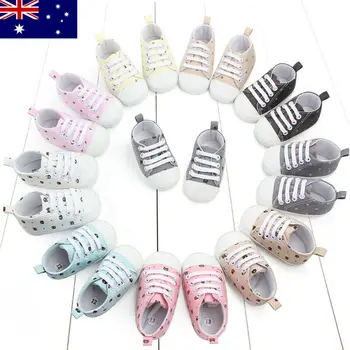 

AU Newborn Infant Baby Boy Girl Pram Shoes Kid Soft Prewalker Anti-crip Sneakers
