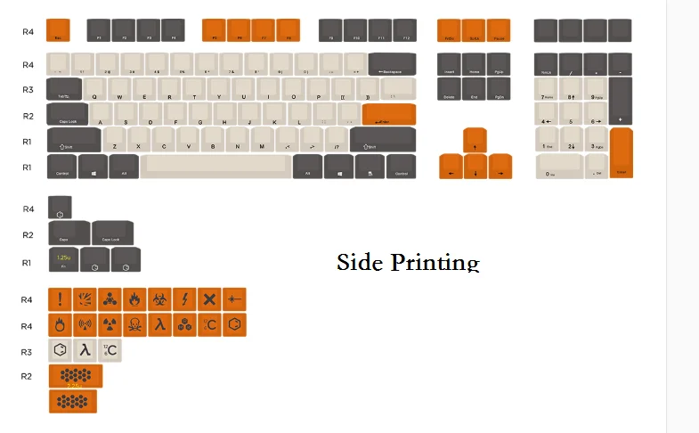 УГЛЕРОДНЫЙ PBT keycap Набор для механической клавиатуры 104 keycaps