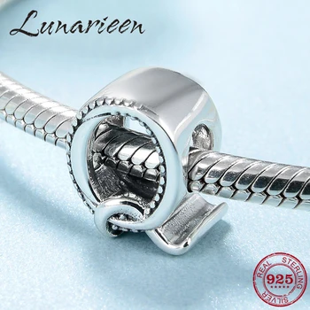 

925 Sterling Silver Fashion 26 Letter Q Alphabet Bead Charm Fit Original Charms European Bracelets DIY Jewelry Making