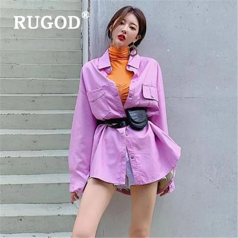 RUGOD корейские новые поступления блузки карамельных цветов для женщин