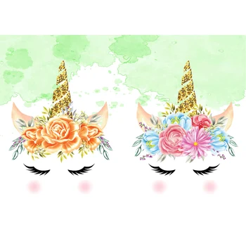

Unicorn Party Flower Newborn Baby Shower Birthday Backdrop Vinyl Photography Background For Photo Studio Photophone Prop Custom