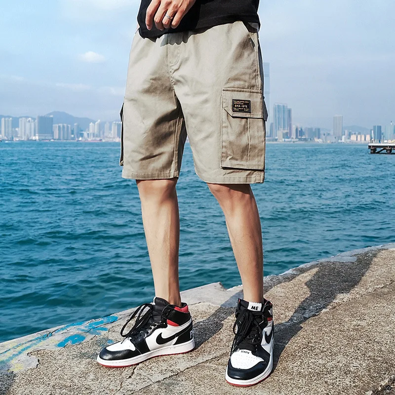 

Summer Men Korean-style Trend Bib Overall Popular Brand Loose Casual Short Thin Large Fork Pants Students Handsome Shorts