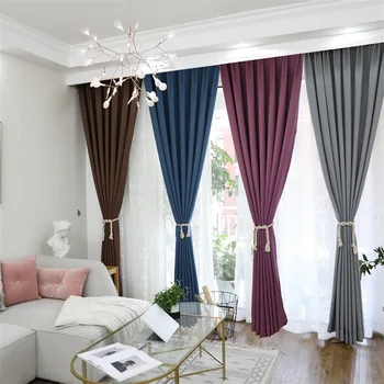

Window Curtain Fabric Living Room Bedroom Shading Blackout Curtains For Rideaux Chambre Voilage Drapes