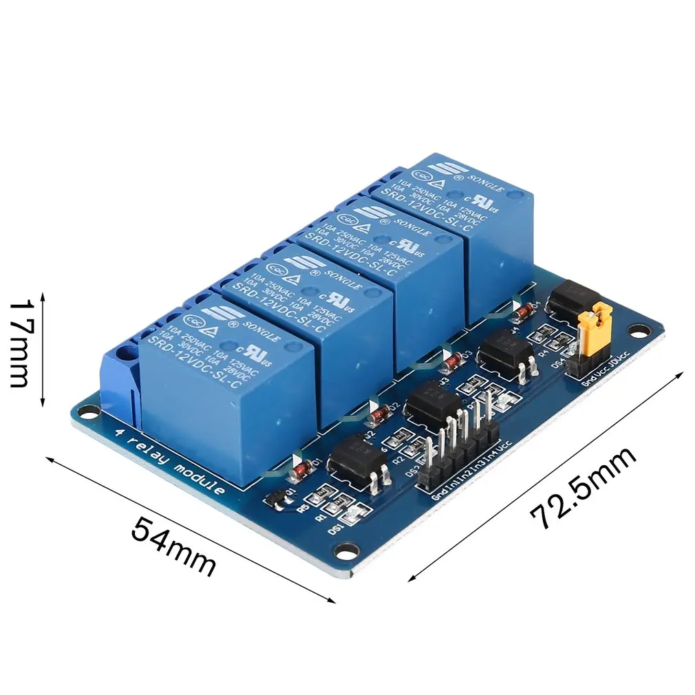 12V 4-канальный Релейный модуль Интерфейс доска низкого уровня триггера анод для Arduino SCM, что управляется PLC умного дома дистанционного Управление переключатель