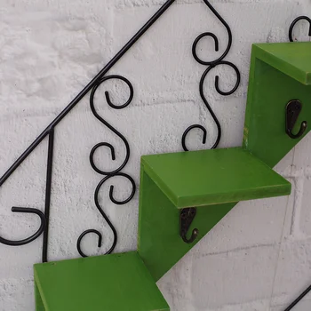 

Scandinavian Wind Restaurant Wall Decoration Wall Hanging Hook Shelf Iron Flower Shelf Flower Pot Shelf Staircase