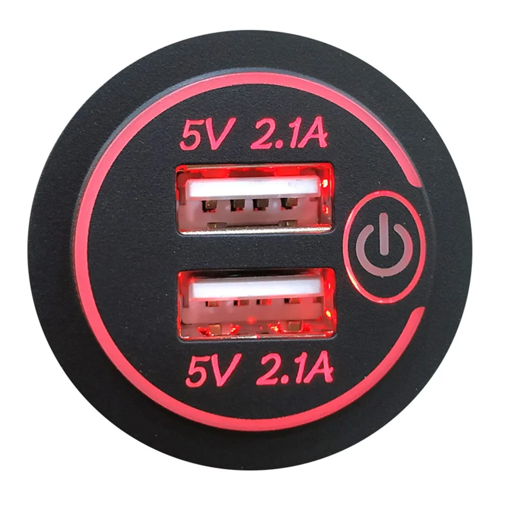 2020 Новое ФЛУОРЕСЦЕНТНОЕ 4.2a двойное Usb Автомобильное зарядное устройство розетка