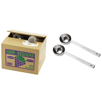 

1x Stealing Steal Coins Cat Gift Coins Money Bank & 2x Stainless Steel Coffee Scoop, Tablespoon Measuring Spoon