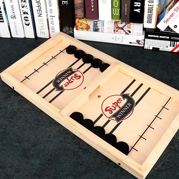 

Solid Wood 56cm Catapult Chess Bumper Chess Parent-child Interactive Montessori Kids Toys Board Game For Adults Dropshipping