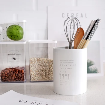 

Kitchen Storage Rack Chopsticks Fork Spoon Holder Home Utensils Morden Style Stainless Steel Cylindrical Kitchen Organizer