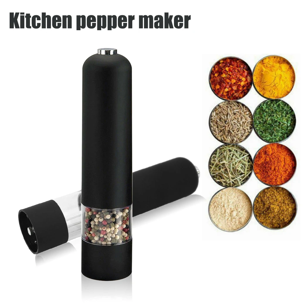 

Press Style Round Pepper Grinder Electric Mill In Plastic Salt Mill Salt Pepper Electric Pepper Grinder Mill Muller Tool