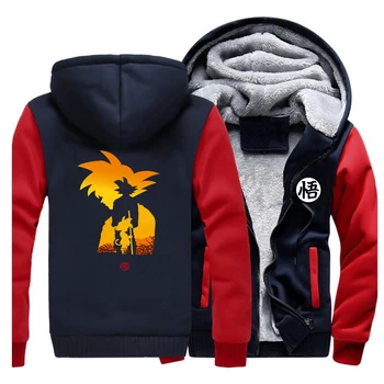 

Men raglan Hooded Hoodie Fashion Dragon Ball Print Long Sleeve Zipper Sweatshirt 2019 Autumn Winter Hip Hop Streetwear Jackets