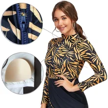 Мусульманский купальник, Женский скромный хиджаб в стиле пэчворк, спортивный купальник с длинными рукавами, 3 шт., одежда для купания в исламском стиле буркине Мусульманский купальник, Женский скромный хиджаб в стиле пэчворк, спортивный купальник с длинными рукавами, 3 шт., одежда для купания в исламском стиле буркине